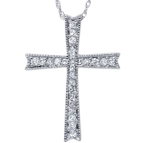1/4ct Diamond Cross 14K White Gold