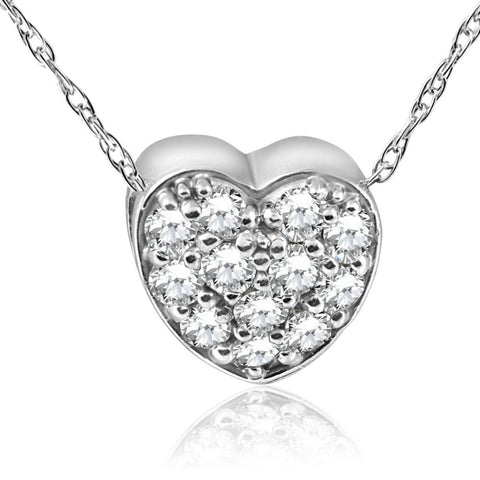 1/4Ct Diamond Petite Diamond Pendant Necklace in 14k White, Yellow, or Rose Gold