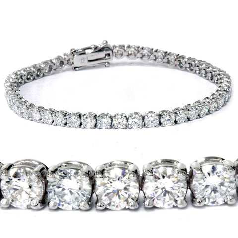 7 TCW 14k White Gold Diamond Round Cut Tennis Bracelet