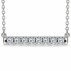 F/VS .50Ct Bar Diamond Pendant Necklace in 14k White or Yellow Gold Lab Grown
