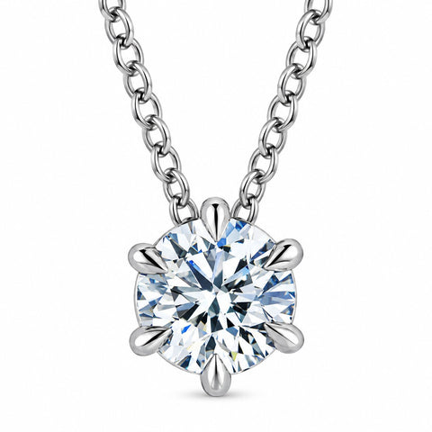 14k White Gold 1/2ct Floating Solitaire EX3 Lab Grown Diamond Pendant Necklace