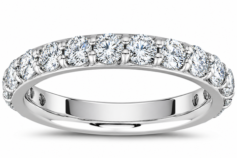 1 1/2 Ct Diamond Wedding Ring 14k White Gold Stackable Anniverary Band