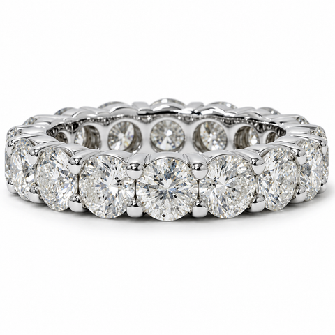 Unique Huge 5.00Ct Round Real Diamond Eternity Ring Wedding Band 14k White Gold