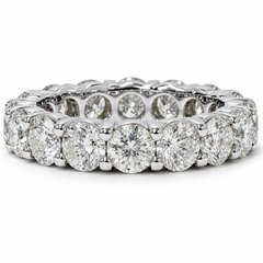 Unique Huge 5.00Ct Round Real Diamond Eternity Ring Wedding Band 14k White Gold