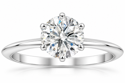 1 ct Round Diamond Solitaire Engagement Ring 14K White Gold