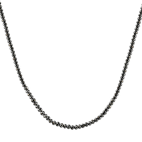 33Ct Black Diamond Necklace in 18K Gold 16" With 2" Extender