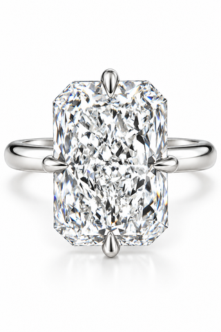 Certified 11Ct Radiant Diamond Solitaire Engagement Ring 14k Gold/Pt Lab Grown
