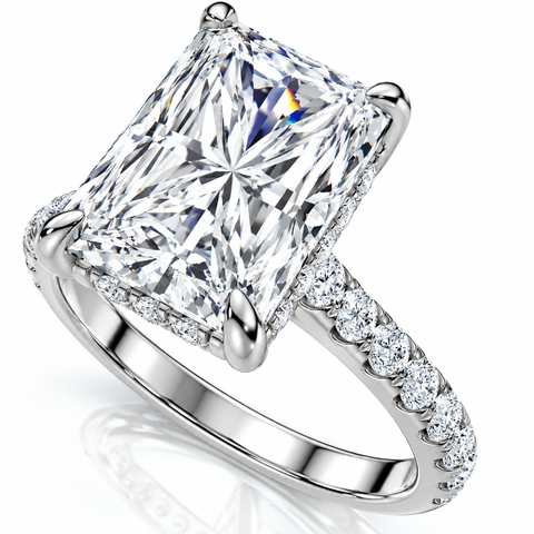 Certified 4 1/2Ct Juliana Radiant Cut Diamond Engagement Ring 14k Gold Lab Grown