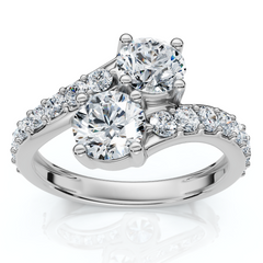 1 3/4 Ct 2-Stone Forever Us Lab Created Diamond Engagement Ring 14K White Gold