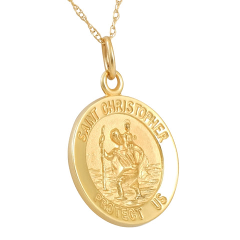 14k Yellow Gold St. Joseph Medal Pendant .5" Tall 1.5 Grams