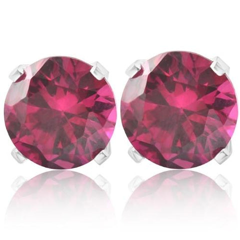 1 Ct TW Ruby Studs Earrings in 14k White or Yellow Gold