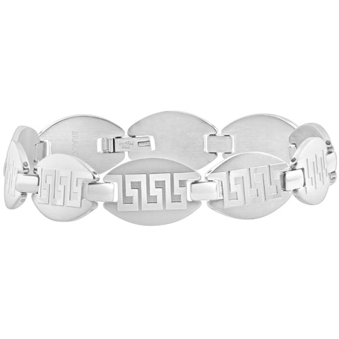 Men's Steel Single Tone Designed Link 14mm Link 8.5 " Bracelet