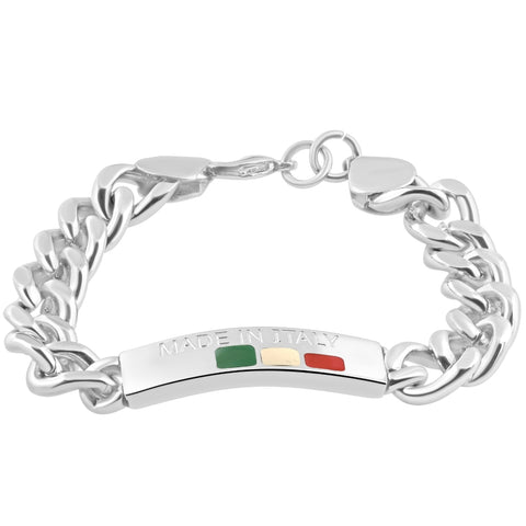 Men's Single Tone Italian Identity 8" 12mm Bracelet