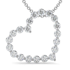 VS 1 Ct Diamond Heart Pendant Necklace in White, Yellow, or Rose Gold Lab Grown