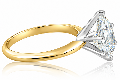 Certified 4 Ct Pear Solitaire Diamond Engagement Ring 14k Gold Lab Grown