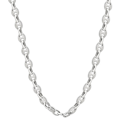 Men's Polished Steel Clasp 8.5mm Mariner Flexible Link  23" Chain