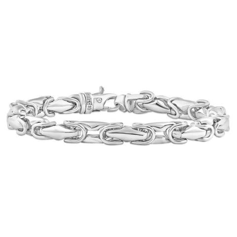 Men's Polished Steel Single Tone Clasp 6.5mm Flexible Link  8.5 " Bracelet