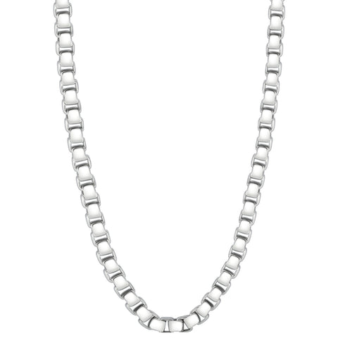 Men's Polished Steel Clasp 7.5mm Tight Cubic Link  24" Chain