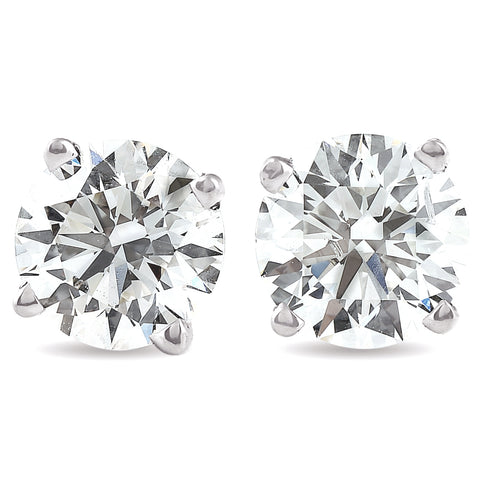 1.25Ct Round Brilliant Cut Natural Diamond Stud Earrings in 14K Gold Classic Setting