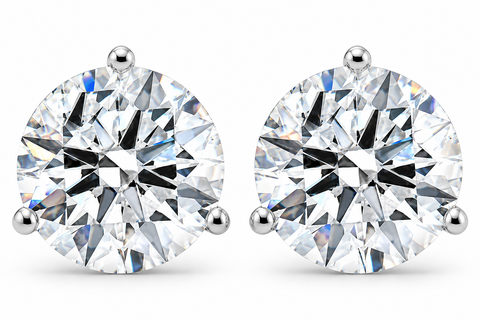 Certified 4Ct Lab Grown Diamond Martini Screw Back Studs White Gold (GH,VS2-SI1)
