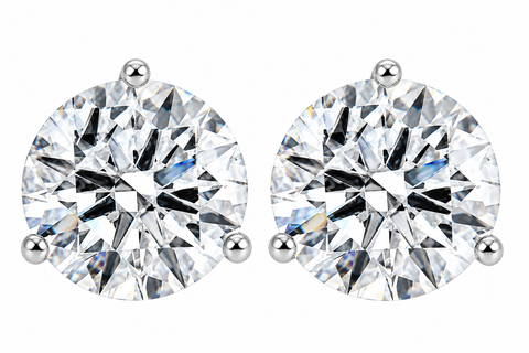 Certified 8 Ct tw 14k White Gold Lab Grown Round-Cut Diamond Martini Studs