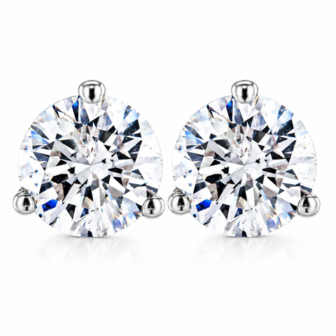 1ct Martini Screw Back Diamond Studs 14K White Gold