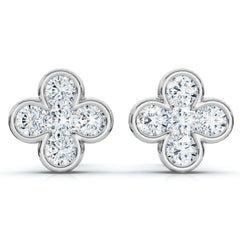 1/2Ct Diamond Bezel Earrings Women's White or Yellow Gold Lab Grown