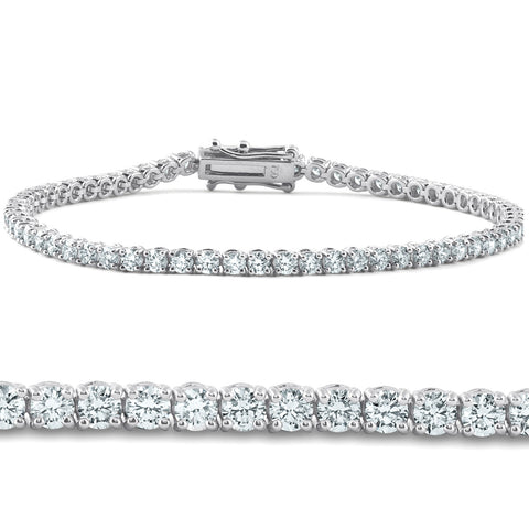 5Ct Diamond Tennis Bracelet 14k Gold Lab Grown 7"