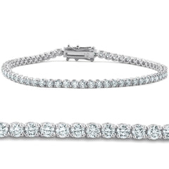 3 - 10 Ct Natural Diamond Tennis Bracelet in 14k White, Yellow, or Rose Gold