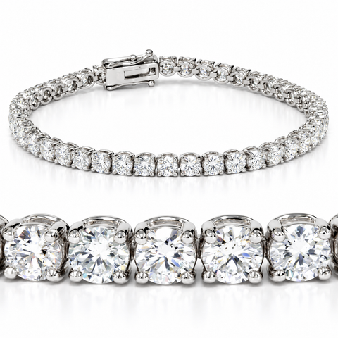 G/VS 7Ct TW Round Diamond Women's Tennis Bracelet 14K White Gold 7" Lab Grown