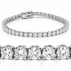 G/VS 7Ct TW Round Diamond Women's Tennis Bracelet 14K White Gold 7" Lab Grown