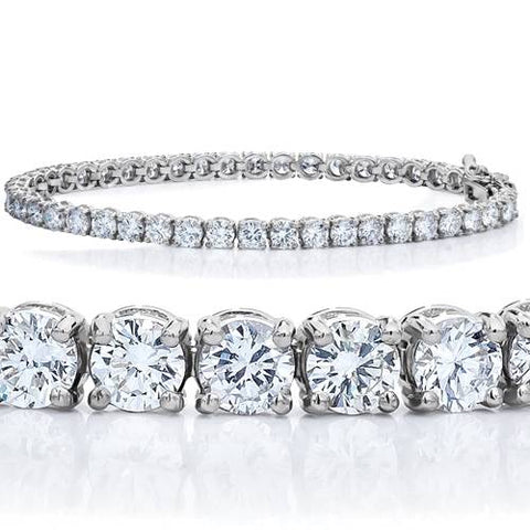 7 TCW 14k White Gold Diamond Round Cut Tennis Bracelet
