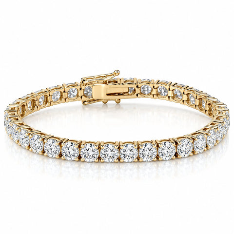 9 1/2 ct Diamond Tennis Bracelet 14K Yellow Gold 7"