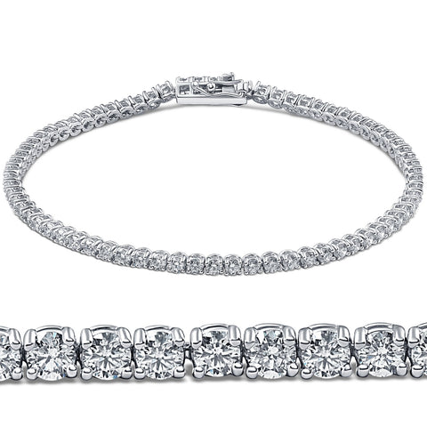 3 Ct TW Round Cut Lab Grown Diamond Tennis Bracelet In 14k White Gold 7"