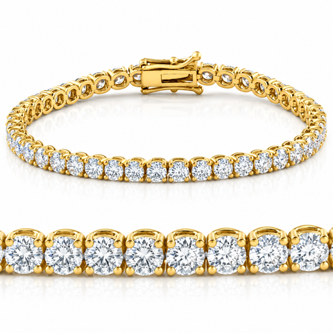 VS 8.00Ct Diamond Tennis Bracelet 14k Gold Lab Grown 7"
