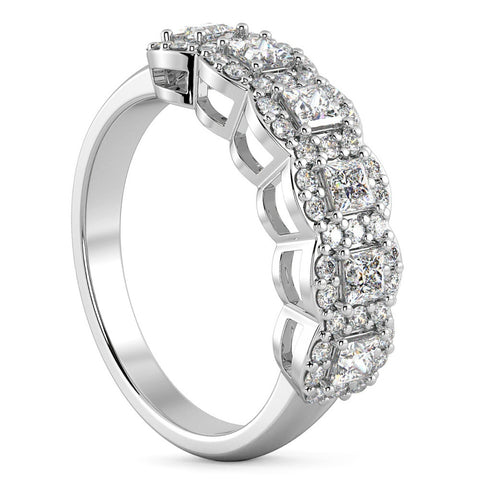 Princess Cut Ring Stackable Rings 1Ct Princess Cut Diamond Wedding Ring Stackable Band 14k Gold Lab Grow ...