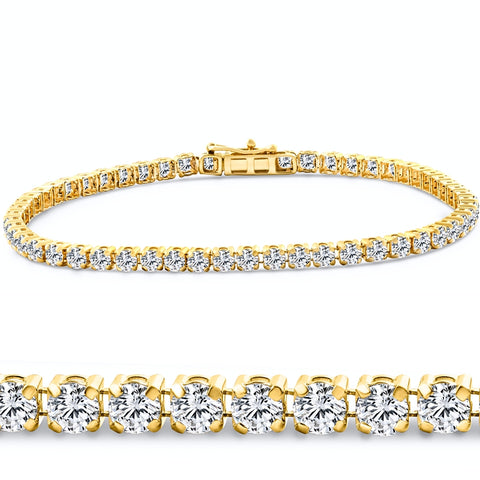 1.25 - 4.00Ct TW Diamond Tennis Bracelet 7" 14k Gold Lab Grown