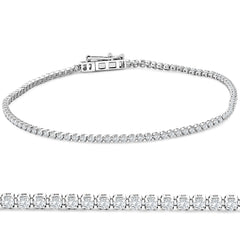 2Ct Diamond Lightweight 7" Tennis Bracelet 14k Gold Lab Grown