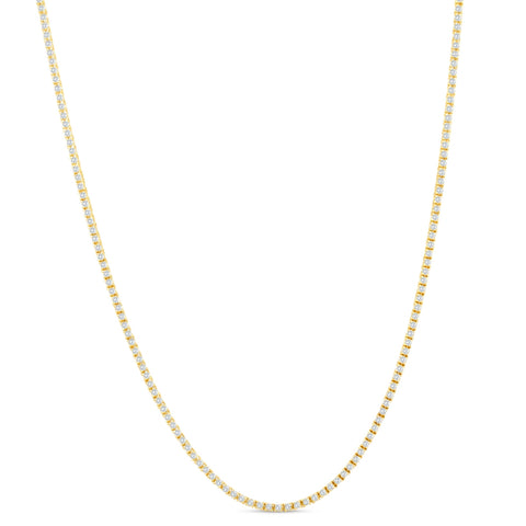 7 1/2Ct TW Round Diamond Tennis Necklace 14k Yellow Gold 17"