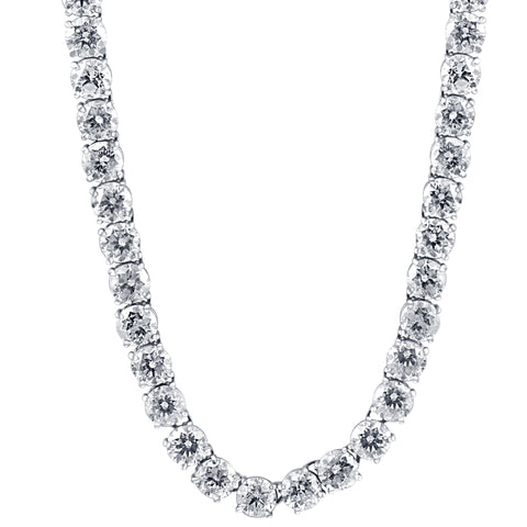 G/VS 38Ct TW Diamond Tennis Necklace 16" in 14k White or Yellow Gold Lab Grown