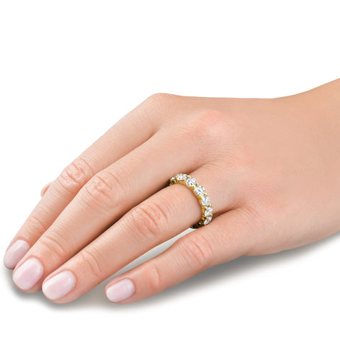 5Ct Diamond Eternity Ring Lab Grown 14k Yellow Gold (F/G, VVS)