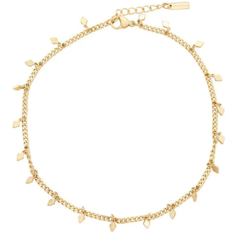 Sabrina Anklet 4mm Curb Chain 10" Lobster Clasp 18k Plated Yellow gold