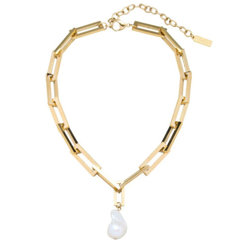 17" Terry Chain Chunky Heavy Weight Baroque Freshwater Pearl 25mm Necklace