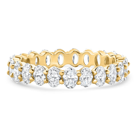 14k Yellow Gold 2.25ct Oval Lab Diamond Eternity Ring