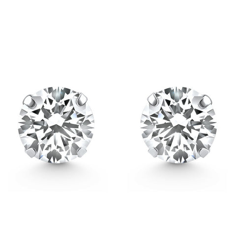 G/VS .25 Ct Small Diamond Studs 14k White Gold Lab Grown