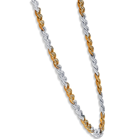 Men's Figaro 14k Gold (86gram) or Platinum (161gram) 8mm Link Chain Necklace 27"