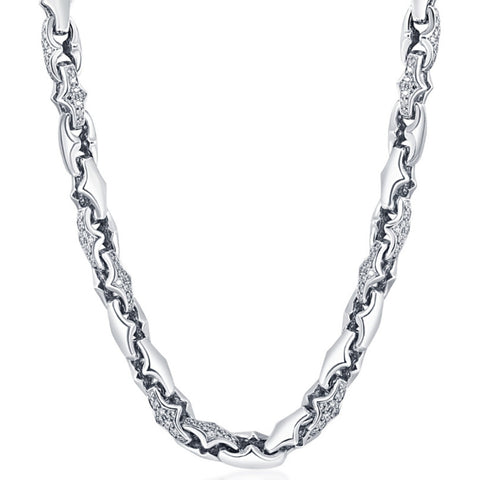 Men's 14k Gold (123gram) or Platinum (231gram) 9mm Diamond Chain Necklace 20"
