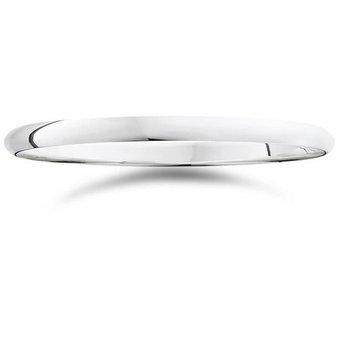 2mm 14K White Gold Comfort Fit Plain Wedding Band