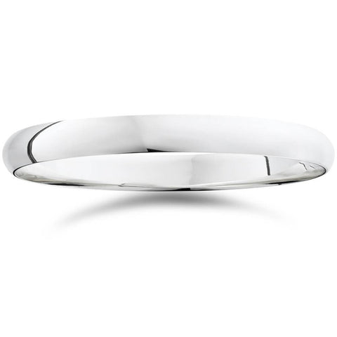 3mm Dome High Polished Wedding Band 10K White Gold