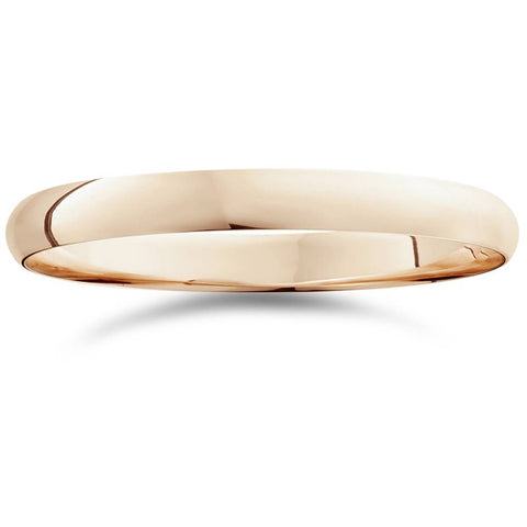 3mm Dome High Polished Wedding Band 14K White Gold